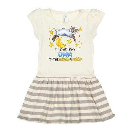 

Inktastic I Love my Oma to the Moon and Back Cute Sheep Gift Toddler Girl Dress