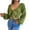 Green, variant on IROINNID Womens Sweater Knit V-Neck Pullover Sweater Solid Color Casual Cropped Long Sleeve Autumn Winter Blouse Bow-Knot Sweater Tops