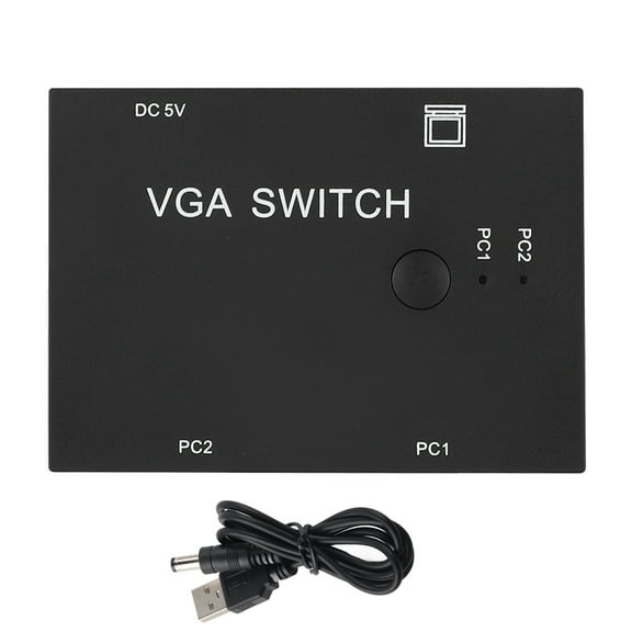 VGA Switch, Monitors Splitter Box HD Display Accessories VGA Video Switch 2 Port Switcher 2-In-1-Out With Plug And Play For Host Switch For PC TV Monitor