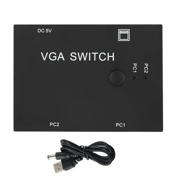 VGA Video Switch, HD Display Accessories 2 Port Switcher VGA Switch Box VGA Switch With Plug And Play For Host Switch For PC TV Monitor