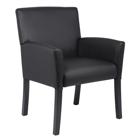 Kingfisher Lane Executive Box Arm Office Chair with Mahogany Base