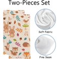 thumbnail image 2 of Soft Hand Fingertip Towels 2 Pcs Face Bath Towels Woodland Animals Absorbent Washcloths for Bathroom Hotel Kitchen 30x15in, 2 of 6