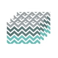 thumbnail image 4 of MKHERT Abstract Teal Fade Chevron Zig Zag Placemats Table Mats for Dining Room Kitchen Table Decoration 12x18 inch,Set of 4, 4 of 4