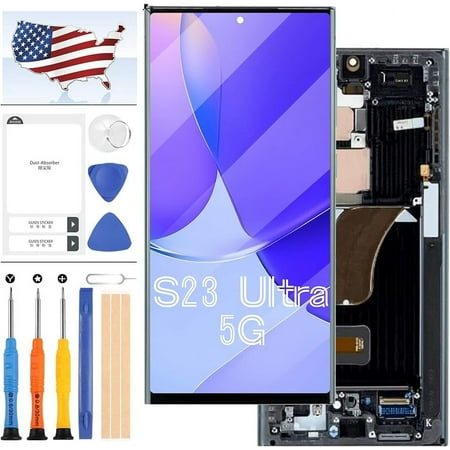 Original for Samsung Galaxy S23 Ultra Screen Replacement LCD Screen for Samsung Galaxy S23 Ultra SM-S918B, SM-S918B/DS, SM-S918U, SM-S918U1 LCD Display Touch Digitizer Panel Full Assembly Kits