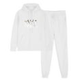 thumbnail image 3 of THDHVS Workout Sets for Women,Matching Sets Women Clothing,Women's 2 Piece Tracksuit Fall Outfits Long Sleeve Pullover Hoodies Sweatshirt Sweatpants Lounge Set Sweatsuits White 2XL, 3 of 7