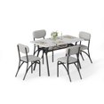 thumbnail image 1 of QinaQin Five-Piece Modern Apartment Dining and Chair Set, Including a Small Rectangular Dining Table with Storage Shelves and Four Upholstered Chairs, Is Ideal for a Breakfast Nook, 1 of 8