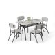 thumbnail image 1 of QinaQin Juego de comedor moderno de 5 piezas para departamento, mesa rectangular pequeña con repisa y 4 sillas tapizadas, ideal para desayunador, 1 of 8