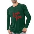 thumbnail image 1 of Lovzfmll Haut de Pyjama Athlétique à Manches Longues Col Rond Imprimé Cœur pour Hommes Vert Armée, TG, 1 of 4