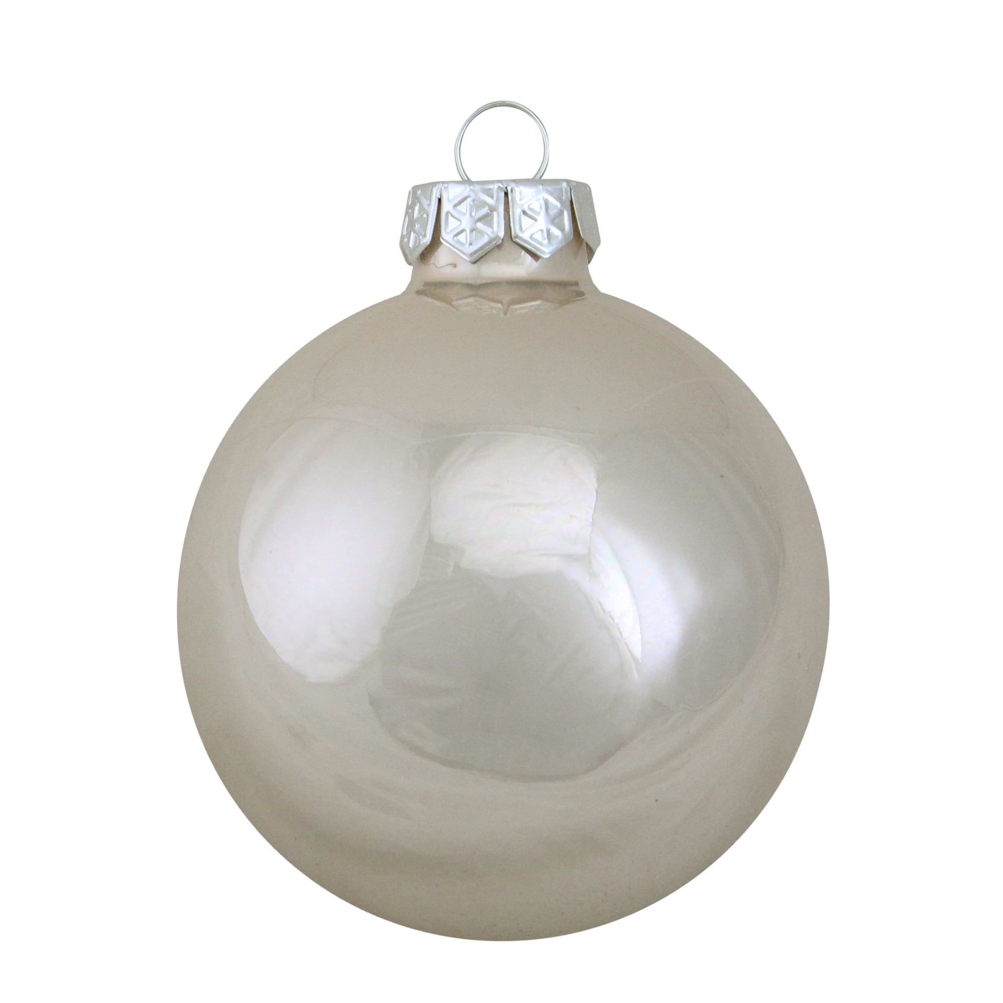 70mm 12ct Pearl Mercury Silver Glass Ball Christmas Ornaments 2.75