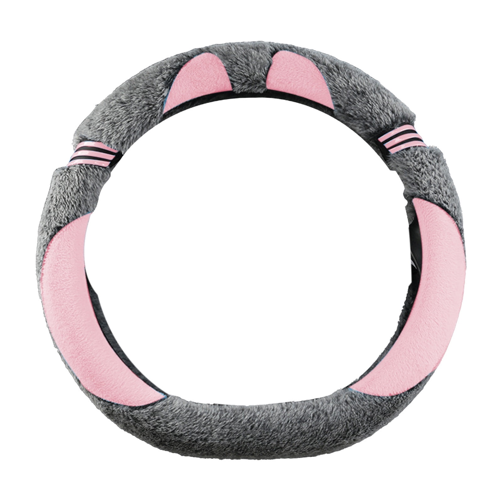 Kbndieu Car Steering Wheel Cover Women Man, Fluffy Plush for Winter Warm, Fuzzy Steering Wheel Protector, Universal 14-15 Inch, Soft & Non-Slip, Lovely Decor Winter Car Accessories (Pink)