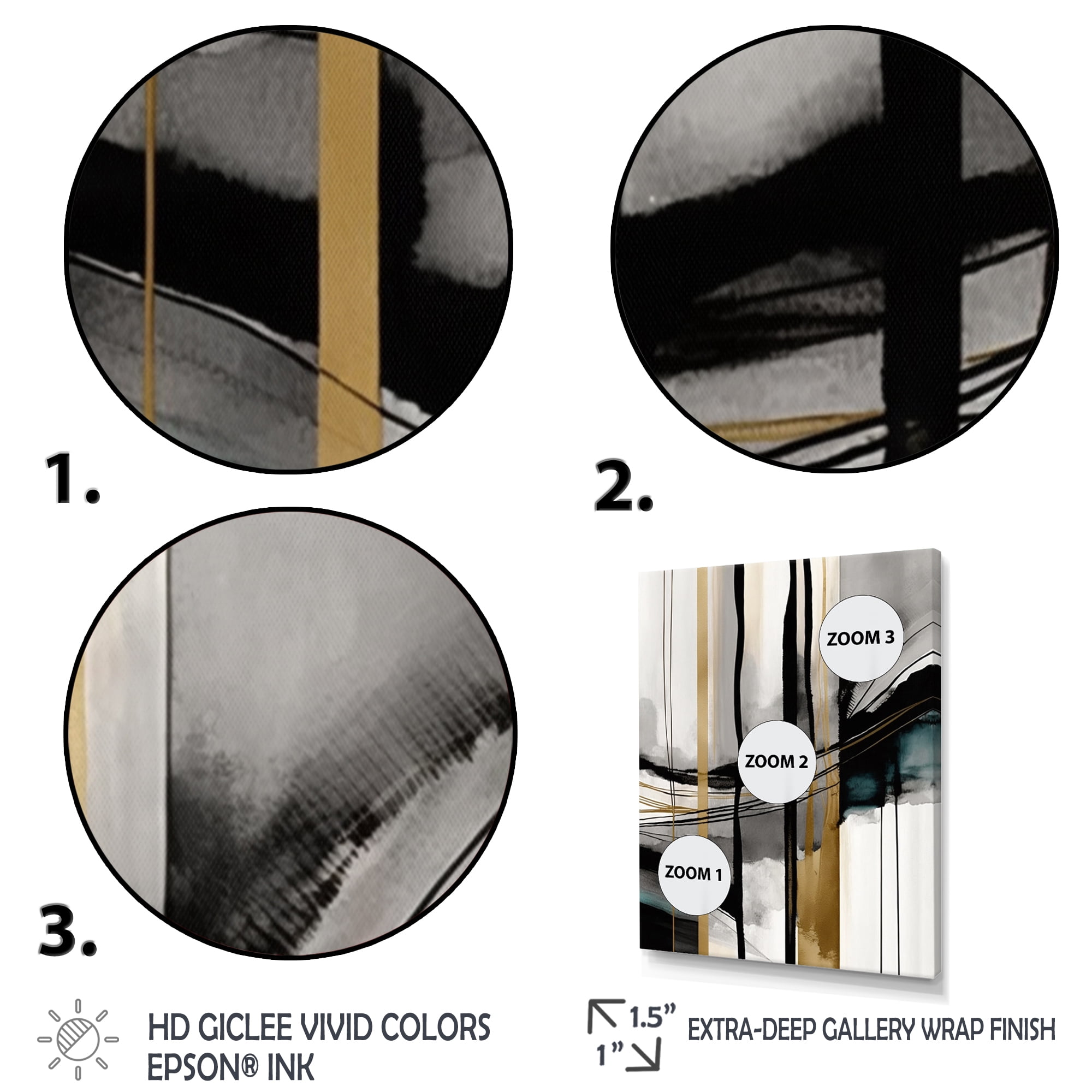 Designart Abstract Transitional Modern Shapes II Canvas Wall Art