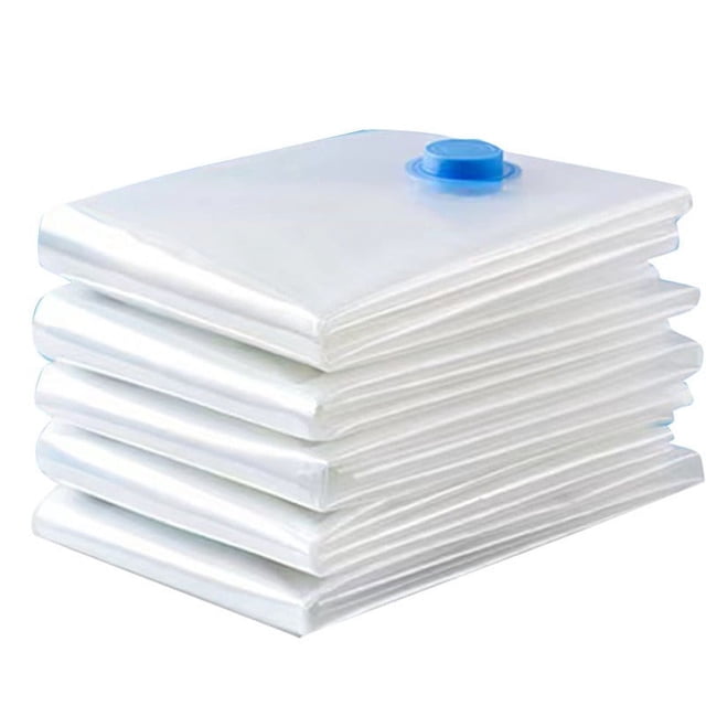 Bolsas de almacenamiento al vacío Premium con bomba manual para uso en viajes bolsas de compresión selladoras al vacío para edredones, mantas, paquete de 5