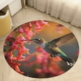 thumbnail image 4 of Flower Hummingbird Washable Round Rug -Circle Area Rugs for Nursery Bedroom, Vintage Non Slip Non Shedding Low Pile Carpet for Living Room Coffee Table Entryway, 4 of 6