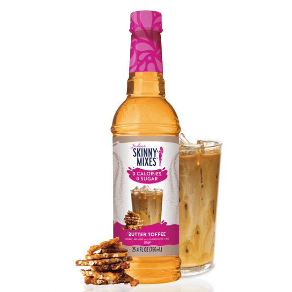Jordan's Skinny Mixes Sugar Free Butter Toffee Syrup, 25.4 Fl Oz