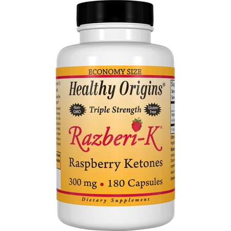Healthy Origins Triple Strength Razberi-K Raspberry Ketones 300mg Capsules, 180 Ct