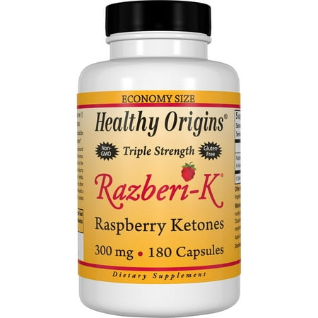Healthy Origins Triple Strength Razberi-K Raspberry Ketones 300mg Capsules, 180 (The Best Raspberry Ketones To Take)