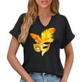 thumbnail image 6 of Craaazy Mardi Gras Shirts for Women Short Sleeve Casual Carnival Printed V-neck T-shirts Gifts, 6 of 6