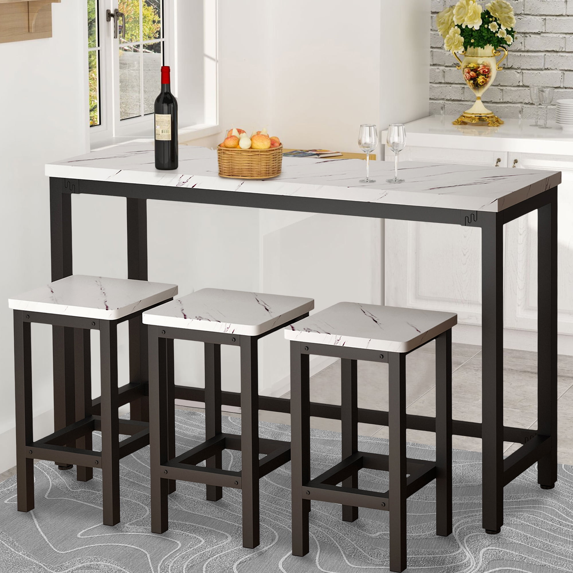 Lamerge Bar Table Set Industrial Bar Table And Chairs Set 5 Pcs Dining lamerge-bar-table-set-industrial-bar-table-and-chairs-set-5-pcs-dining