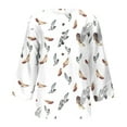 thumbnail image 5 of Prime Lightning Deals TodayWXLWZYWL Clearance Womens Tunic Summer Tops 3/4 Sleeve v Neck Plus Size Boho Floral Printing Tops Button Down Trendy Casual Loose Pullover Shirts, 5 of 5