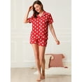 thumbnail image 2 of Conjunto de Pijama Allegra K Lunares Cuello de Muesca Rojo M, 2 of 6