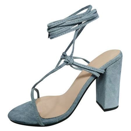

GWAABD Womens Wide Width Sandals Up Heels Toe Breathable Fashion Sandals Lace Shoes Womens High Knob Casual Women s sandals