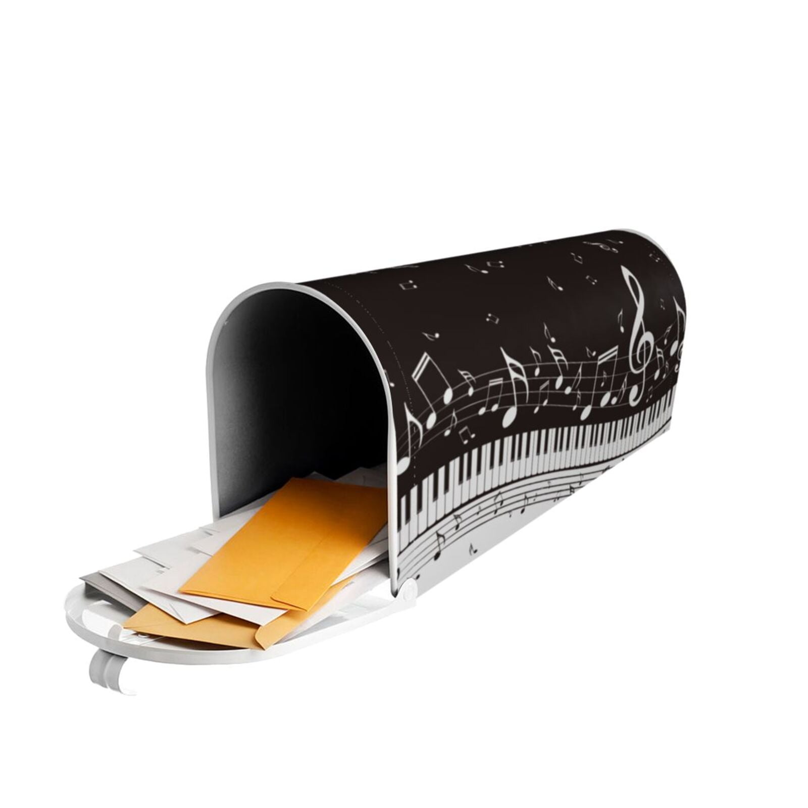 Rateoe Piano Keys With Musical Notes Printed Mailbox Covers - Easy to Install Fall, Winter, Spring, Summer Mailbox Cover - Weather and UV-Resistant Mailbox Decor - Mailbox Magnetic Covers-21x18 in