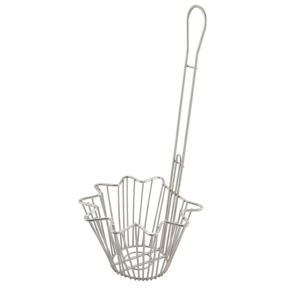 TB-20 Taco Salad Bowl Fry Basket, Round, 18" Hdl TB-20-Round, Chrome, Medium