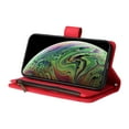 thumbnail image 2 of Étui pour iPhone X/XS, Étui Portefeuille à Fermeture Éclair avec Poche, Protecteur Magnétique - Rouge, 2 of 5