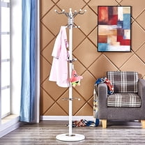Modern White Coat Rack, Freestanding Coat Rack, Coat Rack with Shelf Coat Rack for Hanging Clothes, Hats, Bags, Scarves, and Other Items