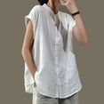 thumbnail image 5 of Bixock Maternity Tops Crew Neck Short Sleeve Cotton Linen Loose Pregnancy Blouse Button Down Casual Maternity Shirt Summer Maternity Clothes, 5 of 5
