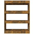 thumbnail image 3 of vidaXL Book Cabinet/Room Divider Smoked Oak 80x30x103 cm Engineered wood, 3 of 5