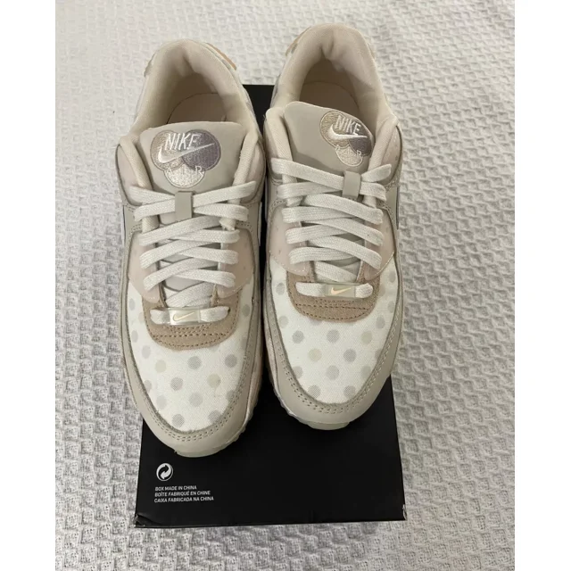 NEW Nike Air Max 90 NRG Shimmer Polka Dot Sand Size 7 Beige Diagram CZ1929 200