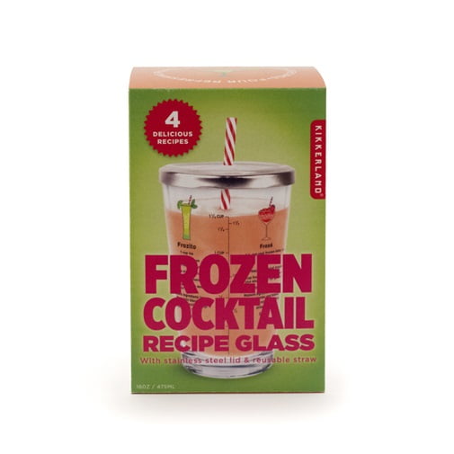 Kikkerland Frozen Cocktail Recipe Glass, 16oz