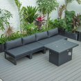 thumbnail image 4 of LeisureMod Chelsea 5-Piece Middle Patio Chairs and Fire Pit Table Set With Cushions, Black, 4 of 9