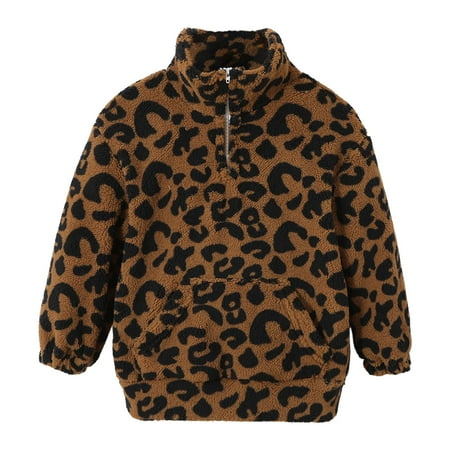 

Youmylove Fall Winter Toddler Boys Girls Long Sleeve Leopard Hoodie Tops Pullover Casual Outwear Children Clothes Child Leisure Dailywear