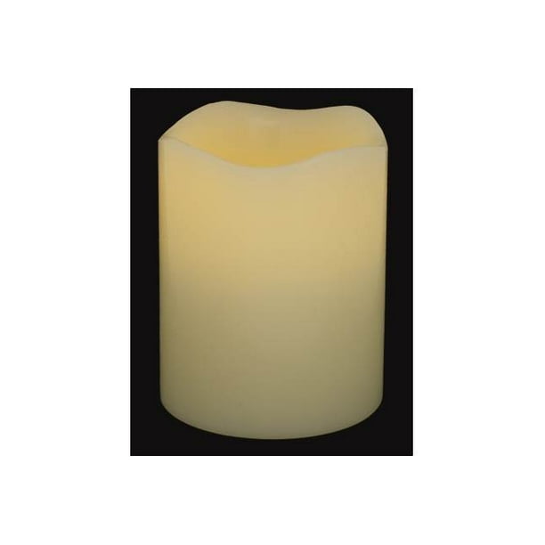Melted Flameless Wax Candle in Ivory (4 in.)