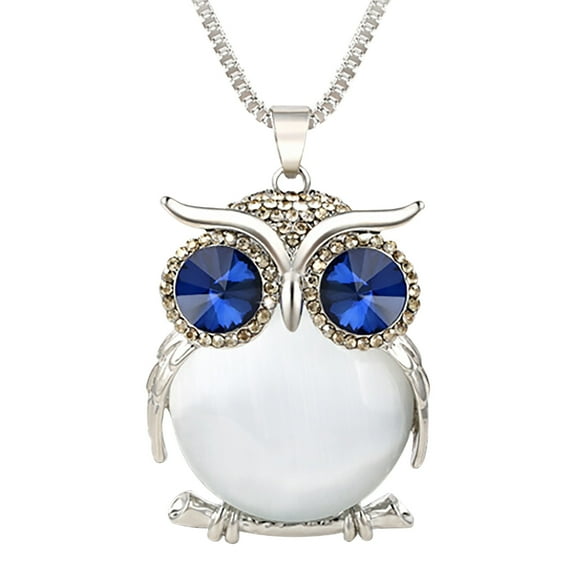Censtreet Charming Fashion Owl Pendant Chain Necklaces Vintage Statement Animal Crystal Rhinestone Pendant Necklace for Lady
