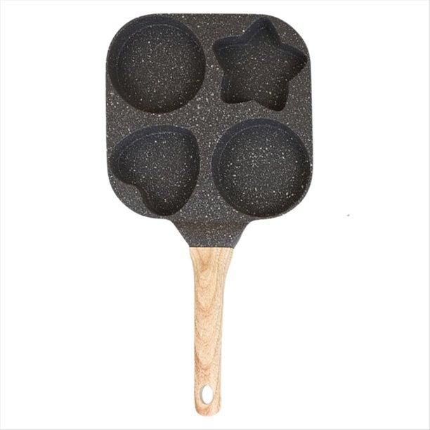 Sartén Antiadherente para Huevos, Sartén Multiforma para Desayuno, Sartén con Asa Desmontable para Estufa, Sartén para Panqueques Familiar, Color Negro.