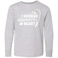 thumbnail image 3 of Inktastic I Hooked Grammy's Heart with Fishing Rod Long Sleeve Youth T-Shirt, 3 of 5