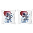 thumbnail image 1 of Ambesonne Japanese Throw Pillow Cover 2 Pack, Carp on Flag, 24", White, 1 of 2