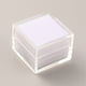 thumbnail image 1 of Square Transparent Plastic Loose Diamond Box Gemstone Small Jewelry Storage Case with Sponge Inside White 2.9x2.9x2.25cm Inner Diameter: 2.5x2.5cm, 1 of 2