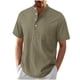 thumbnail image 1 of Mens Casual Manga Corta Botón Abajo Camisas, Verano Color Sólido, Cuello de Soporte Bolsillo Camisa Turndown, 1 of 9