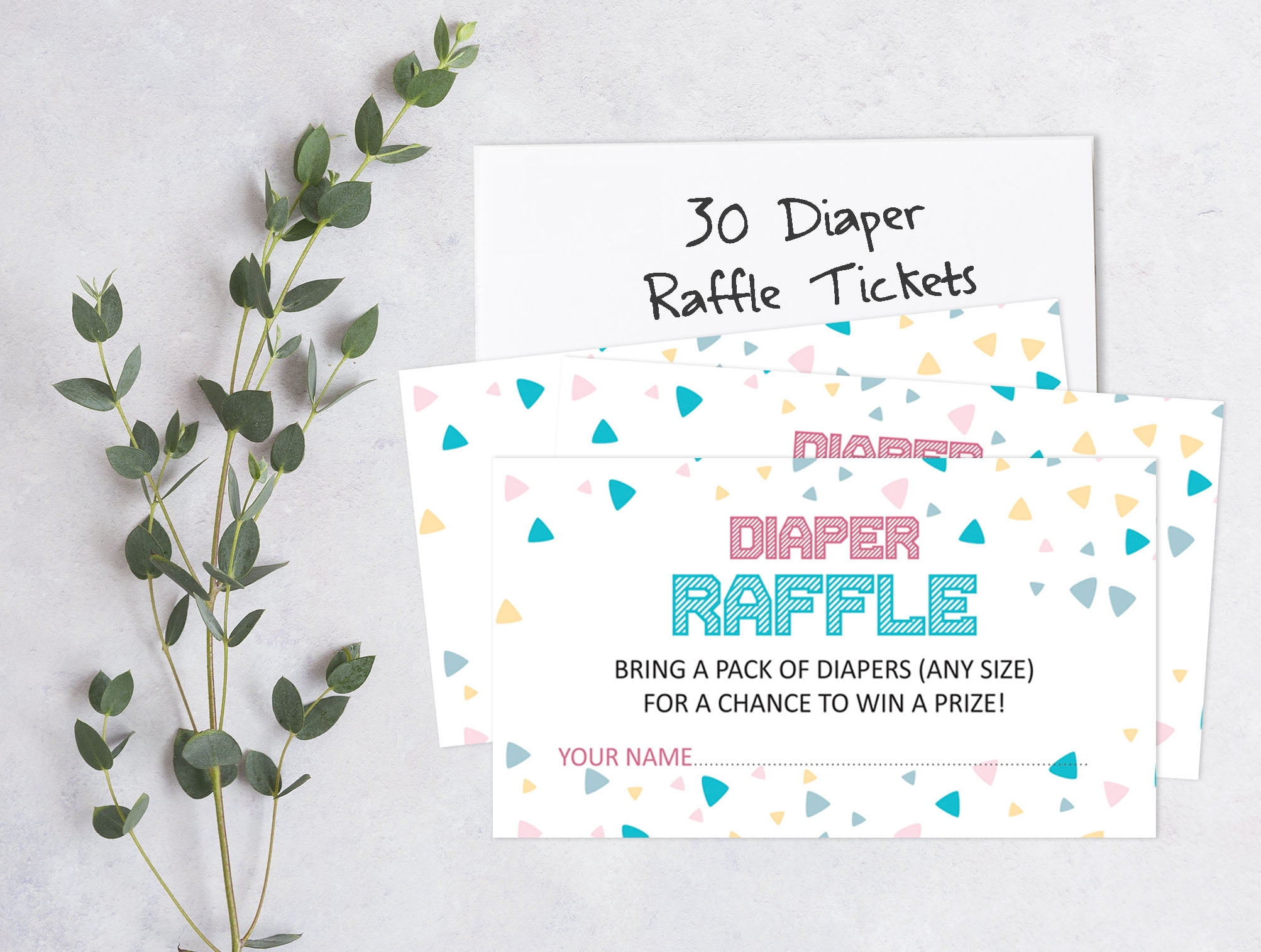 Inkdotpot 30Gender Reveal Baby ShowerDiaper Raffle Ticket Lottery Insert Cards Supplies Games For Baby Shower Party Bring A Pack Of Diapers To Win Favors Gifts And Prizes