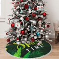 thumbnail image 5 of Rocae Tropical Summer Vibes for Christmas Tree Skirt with Pom Pom Trim for Holiday Party for Holiday Home Decor Indoor Outdoor-30", 5 of 7