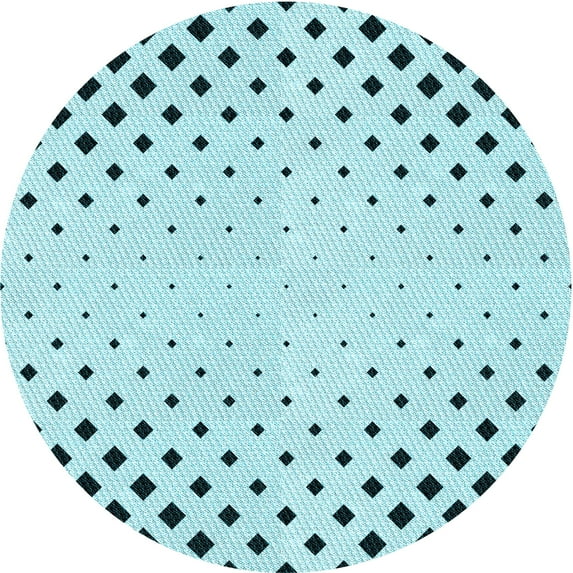 Ahgly Company Machine Washable Indoor Round Transitional Seafoam Green Area Rugs, 4' Round