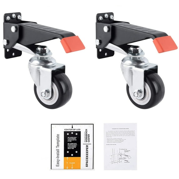 BToBackyard Retractable Caster Wheels Install Template Heavy Object Moving Tool Double Bearing Rotate 360 Degrees Workbench Casters