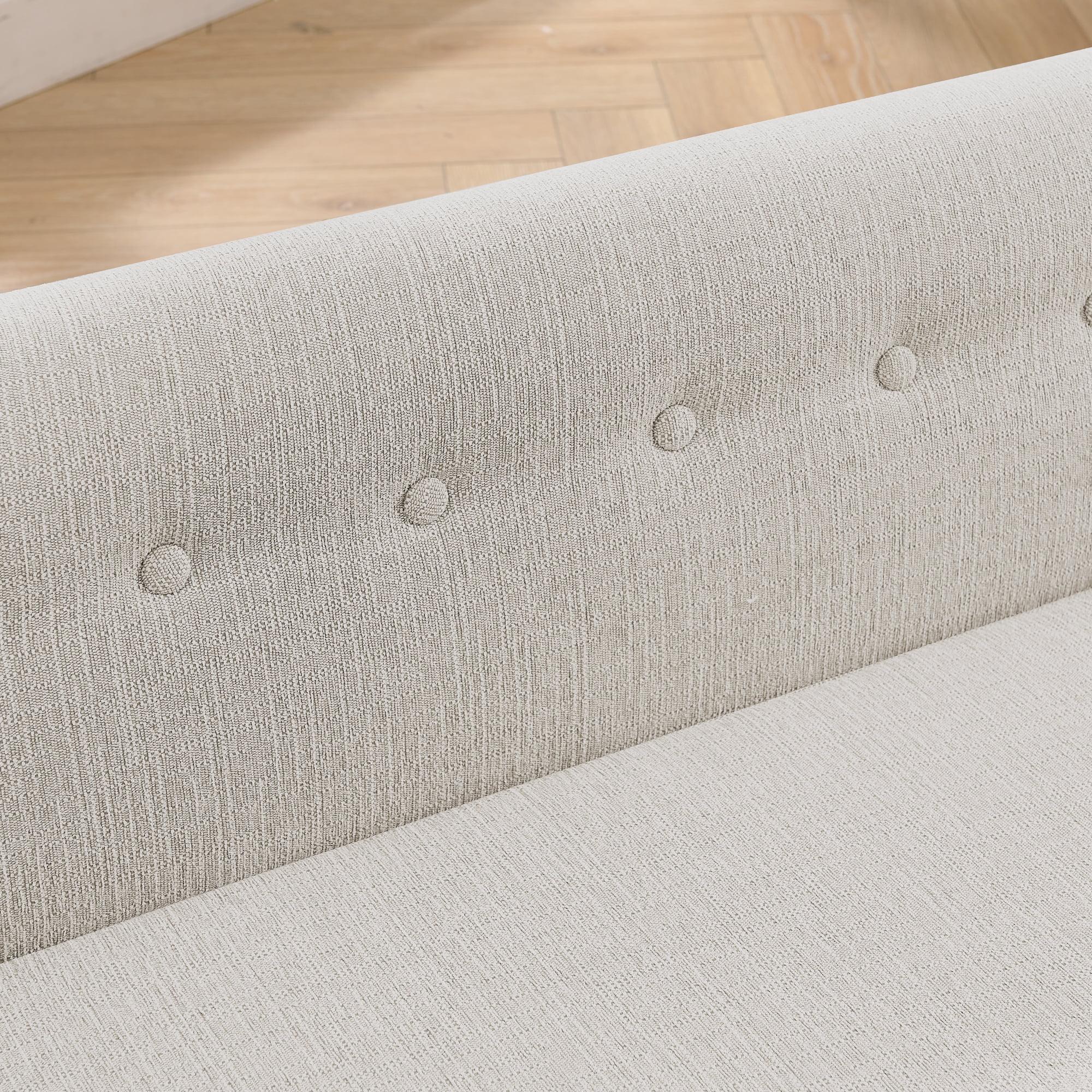 Oversized Pet Sofa, Elegant Modern Linen Fabric Elevated Dog Sofa Bed, Comfortable Oversized Rectangular Pet Bed with Backrest & Armrest for Large & Oversized Dogs, Beige