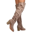 thumbnail image 3 of Nature Breeze FG05 Women Faux Suede Over The Knee Chunky Heel Riding Boot, 3 of 3