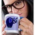 thumbnail image 2 of 3drose, Funny Blue Elephant Art, 15oz Two-tone Blue Mug, 2 of 6