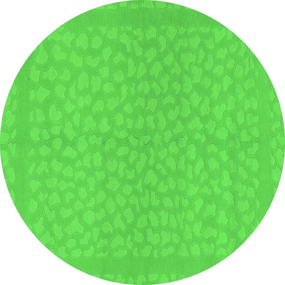 Ahgly Company Indoor Round Abstract Green Modern Area Rugs, 4' Round